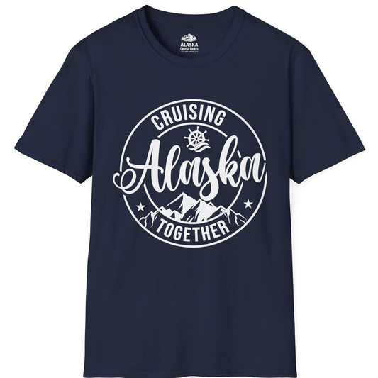 Cruising Alaska Together Shirt - Mountain Nautical Family Cruise Design T-Shirt – Navy – Alaska Cruise Shirts