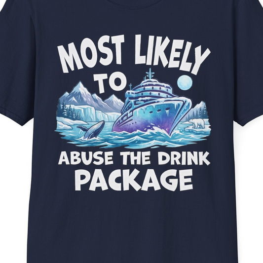 Funny Alaska Cruise Shirt T-Shirt – Navy – Alaska Cruise Shirts Close Up
