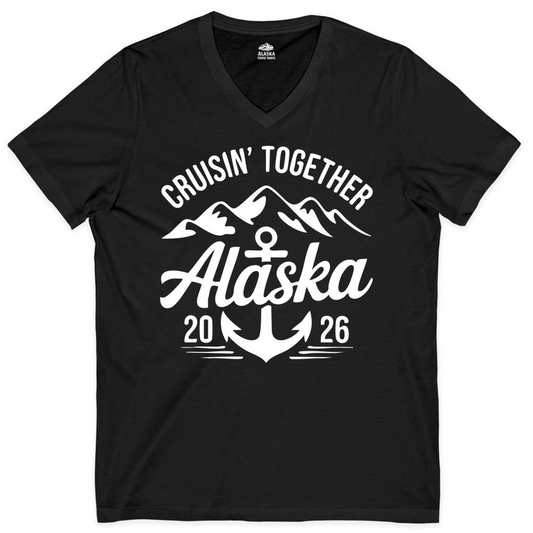 Alaska Cruise Shirt V-Neck Shirt – Alaska Cruise Shirts Close Up
