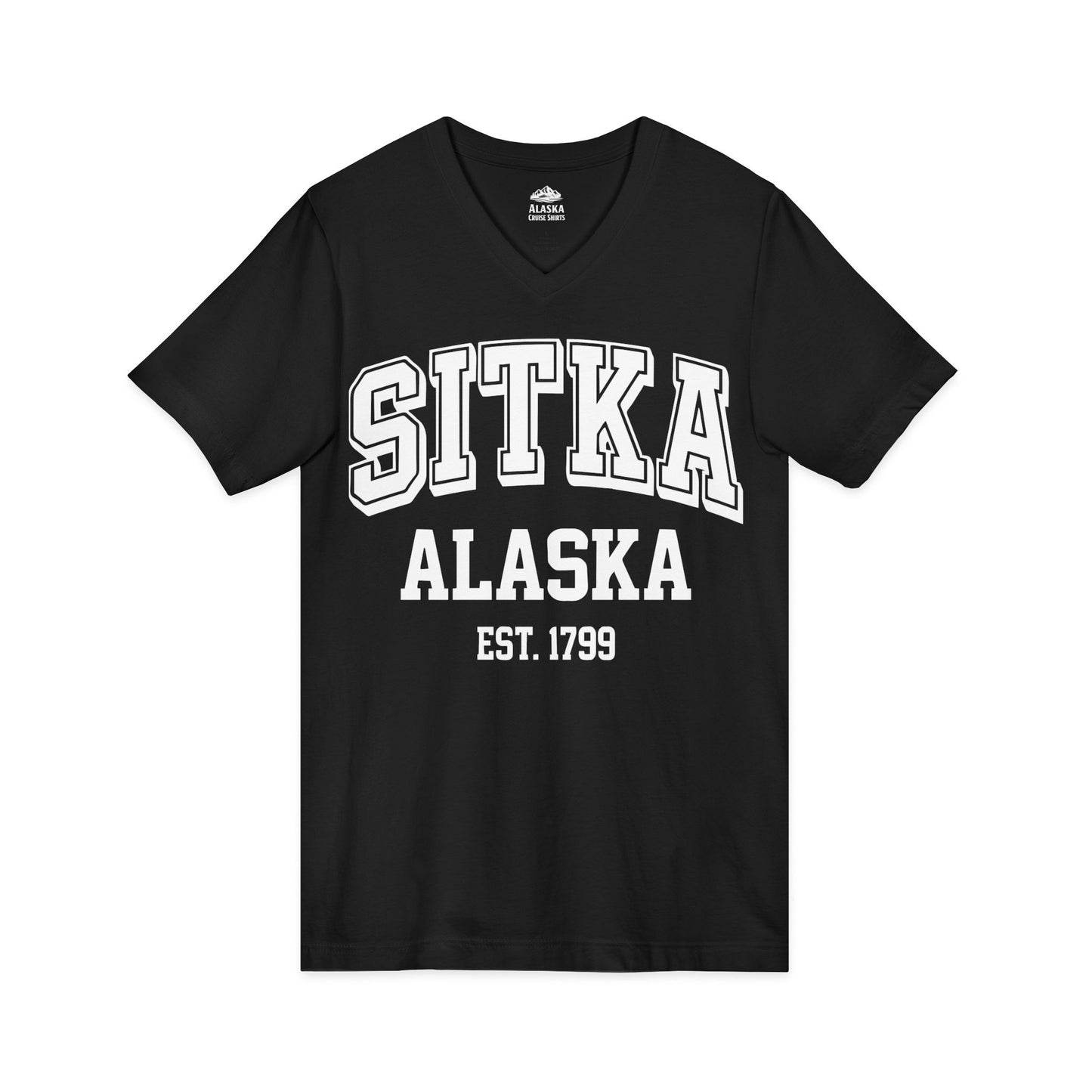Sitka Alaska Established 1799 Vintage Souvenir Shirt — V-Neck
