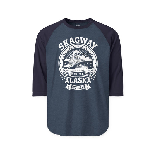 Vintage Skagway Alaska Gateway to the Klondike Souvenir Shirt — 3/4 Sleeve