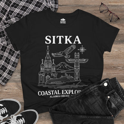 Sitka Coastal Explorer Alaska Cruise 2026 Adventure Shirt — Ladies Tee