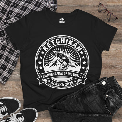 Ketchikan Alaska Salmon Capital Vintage T-Shirt for 2026 Travel — Ladies Tee