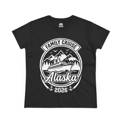 Alaska Family Cruise 2026 Scenic Mountains Group Vacation Shirt — Ladies Tee