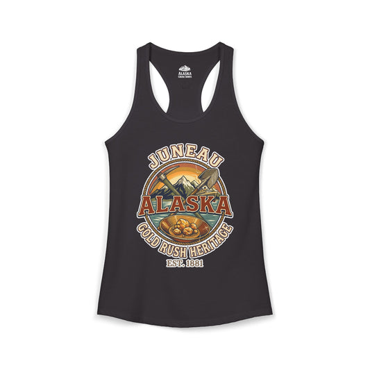 Juneau Alaska Gold Rush Heritage Vintage Travel T-Shirt — Ladies Tank