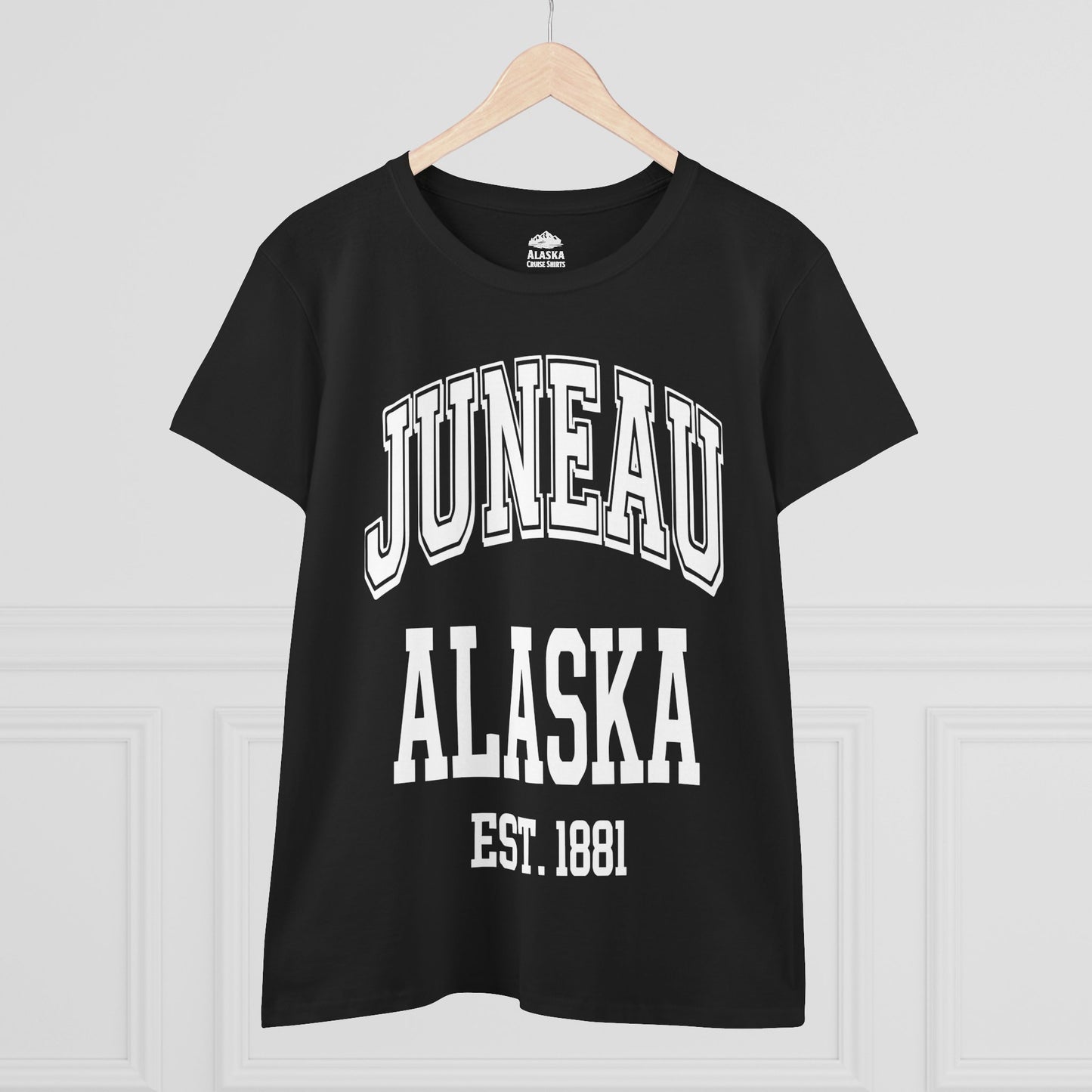 Juneau Alaska Est 1881 Classic Collegiate Souvenir Shirt — Ladies Tee