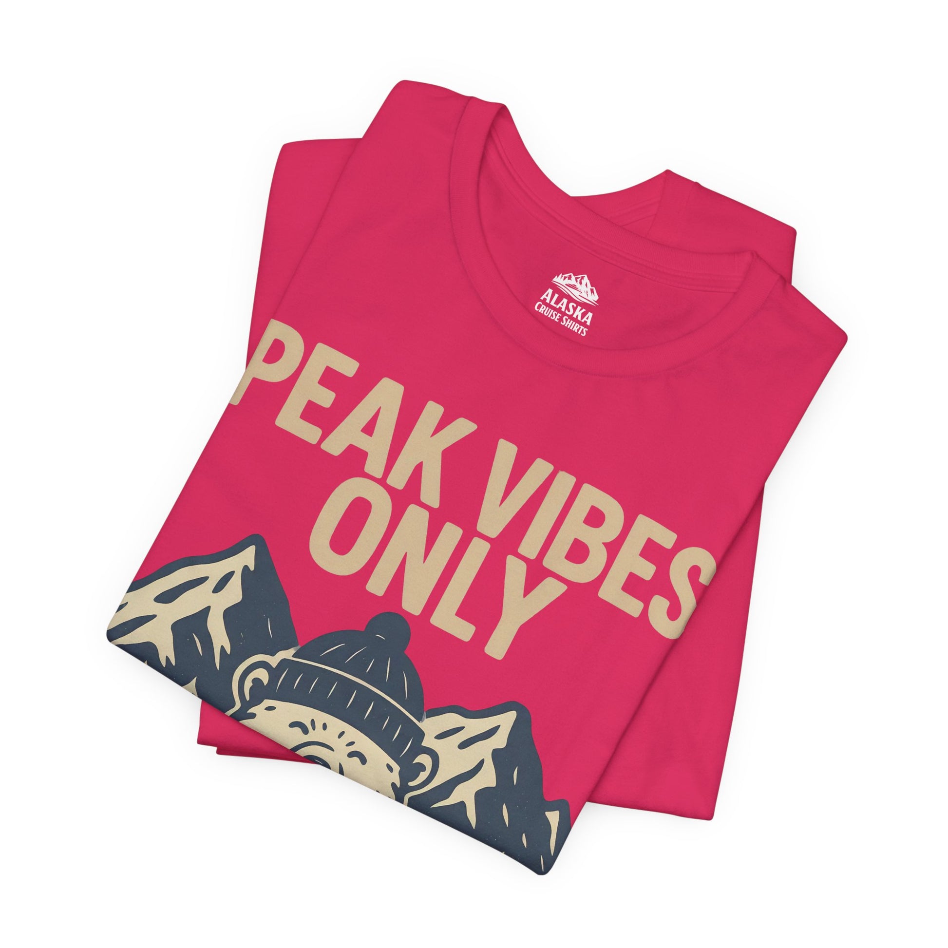 Alaska 2026 Mountain Adventure Bear - Peak Vibes Only T-Shirt Premium Tee - View 26 - Alaska Cruise Shirts