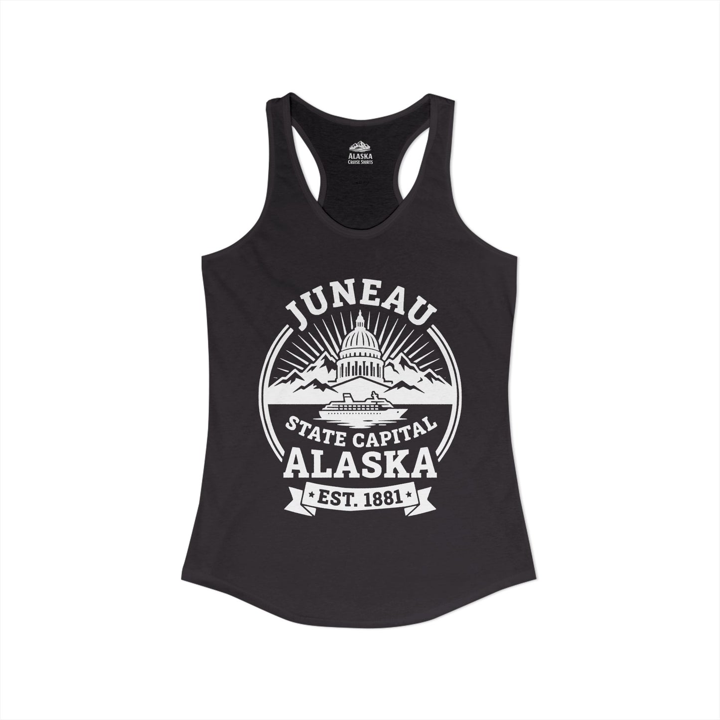 Juneau Alaska State Capital Vintage Cruise Souvenir Shirt — Ladies Tank