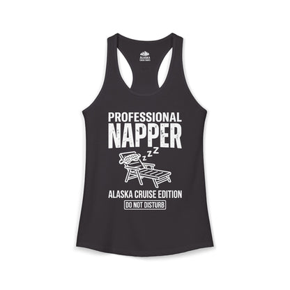 Professional Napper Alaska Cruise Edition Distressed Travel Tee — Ladies Tank