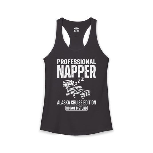 Professional Napper Alaska Cruise Edition Distressed Travel Tee — Ladies Tank