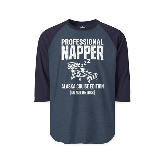 Professional Napper Alaska Cruise Edition Distressed Travel Tee — 3/4 Sleeve