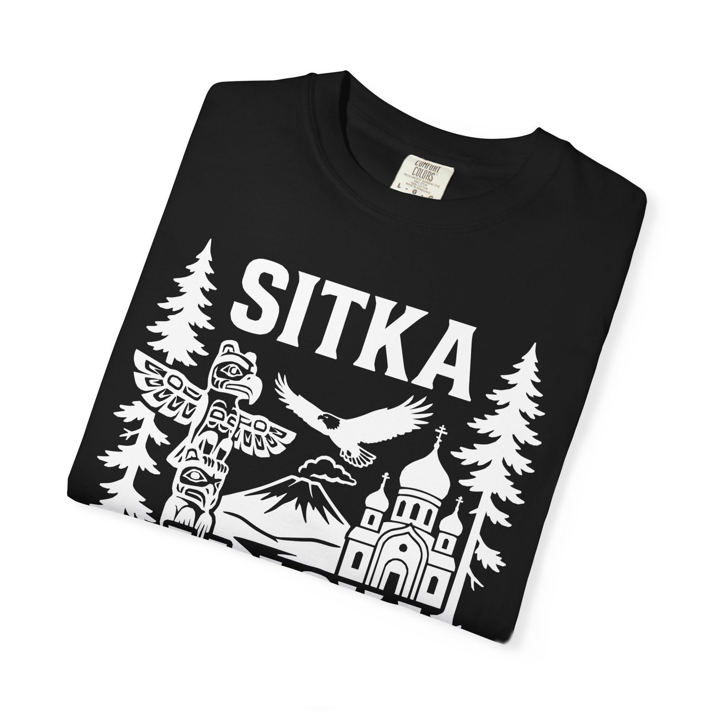 Sitka Alaska Cruise Souvenir Shirt with Totem Poles and Ship 2026 — Comfort