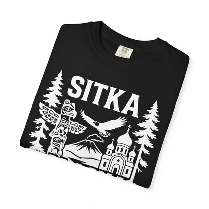 Sitka Alaska Cruise Souvenir Shirt with Totem Poles and Ship 2026 — Comfort