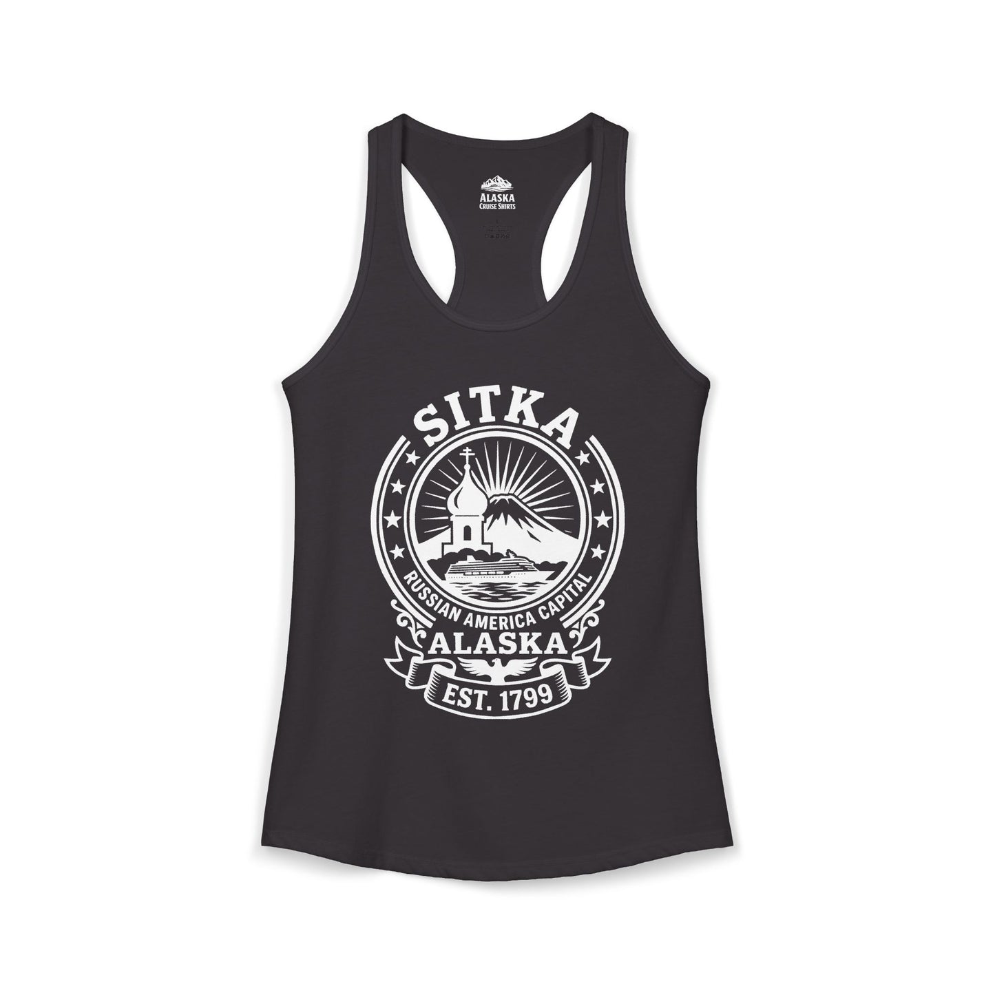 Sitka Alaska Russian America Heritage Cruise T-Shirt Est 1799 — Ladies Tank