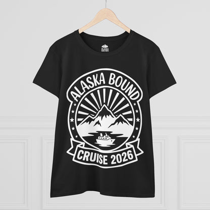Alaska Bound Cruise 2026 Adventure Travel Graphic Shirt — Ladies Tee