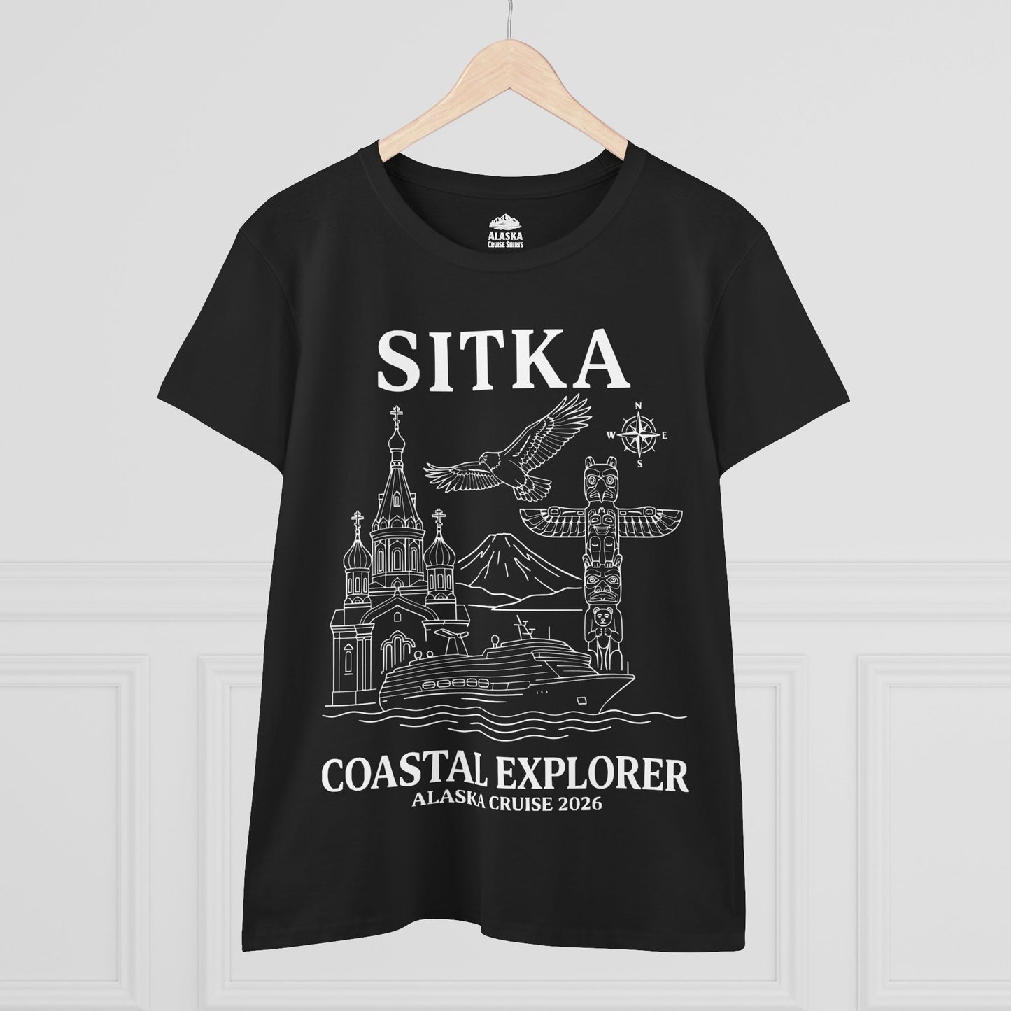 Sitka Coastal Explorer Alaska Cruise 2026 Adventure Shirt — Ladies Tee