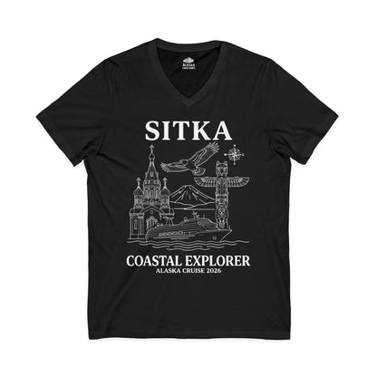Sitka Coastal Explorer Alaska Cruise 2026 Adventure Shirt — V-Neck