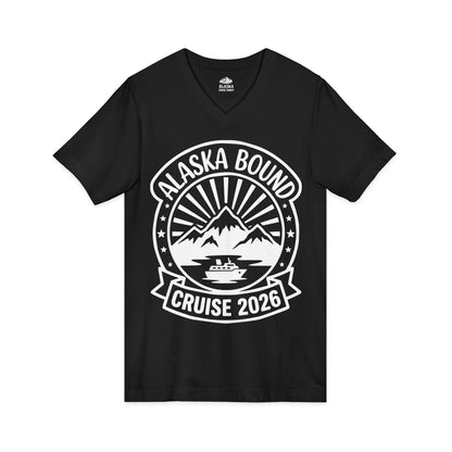 Alaska Bound Cruise 2026 Adventure Travel Graphic Shirt — V-Neck
