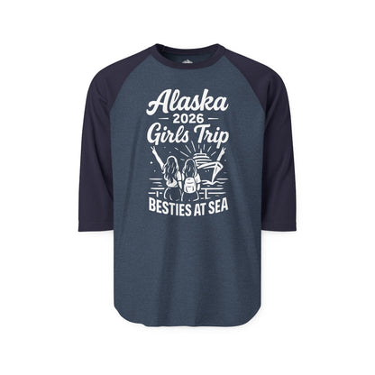 Alaska 2026 Girls Trip Besties At Sea Cruise Friends Shirt — 3/4 Sleeve