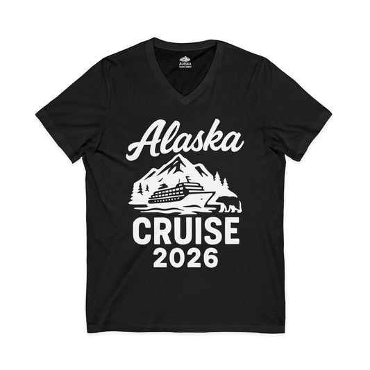 Alaska Cruise 2026 Nature Adventure Souvenir T-Shirt — V-Neck