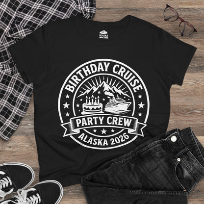 Alaska Birthday Cruise Party Crew 2026 Shirt For Group Travelers — Ladies Tee