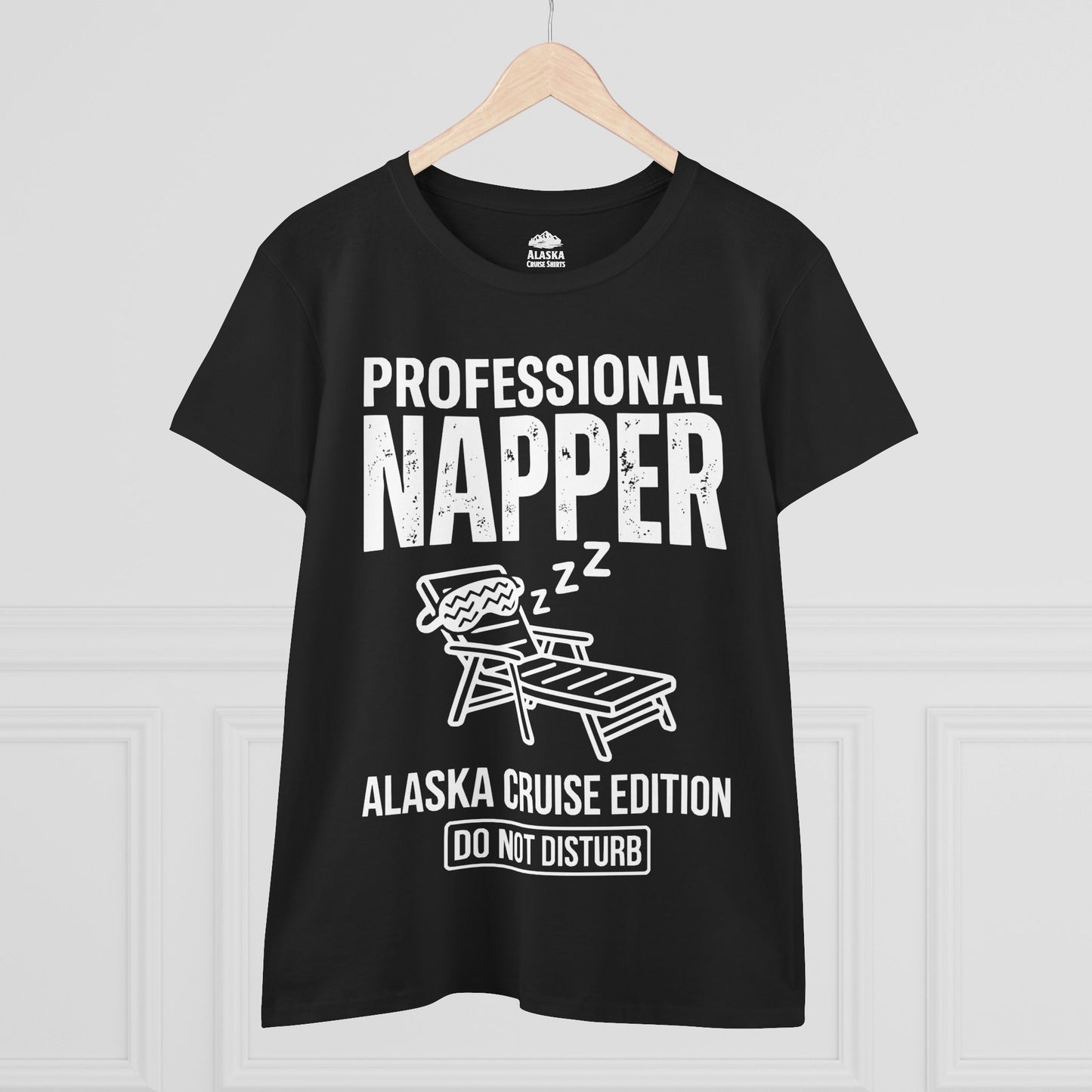 Professional Napper Alaska Cruise Edition Distressed Travel Tee — Ladies Tee