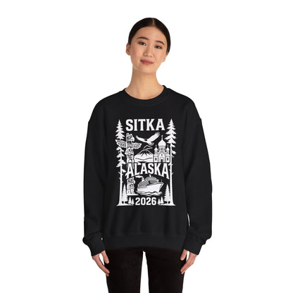 Sitka Alaska Cruise Souvenir Shirt with Totem Poles and Ship 2026 — Sweatshirt