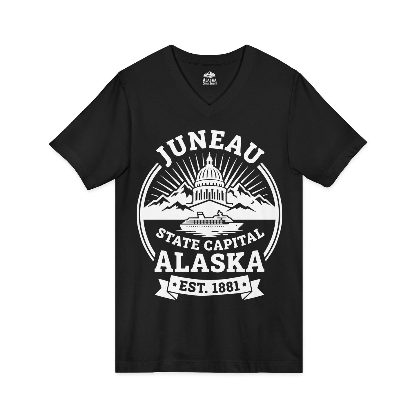 Juneau Alaska State Capital Vintage Cruise Souvenir Shirt — V-Neck