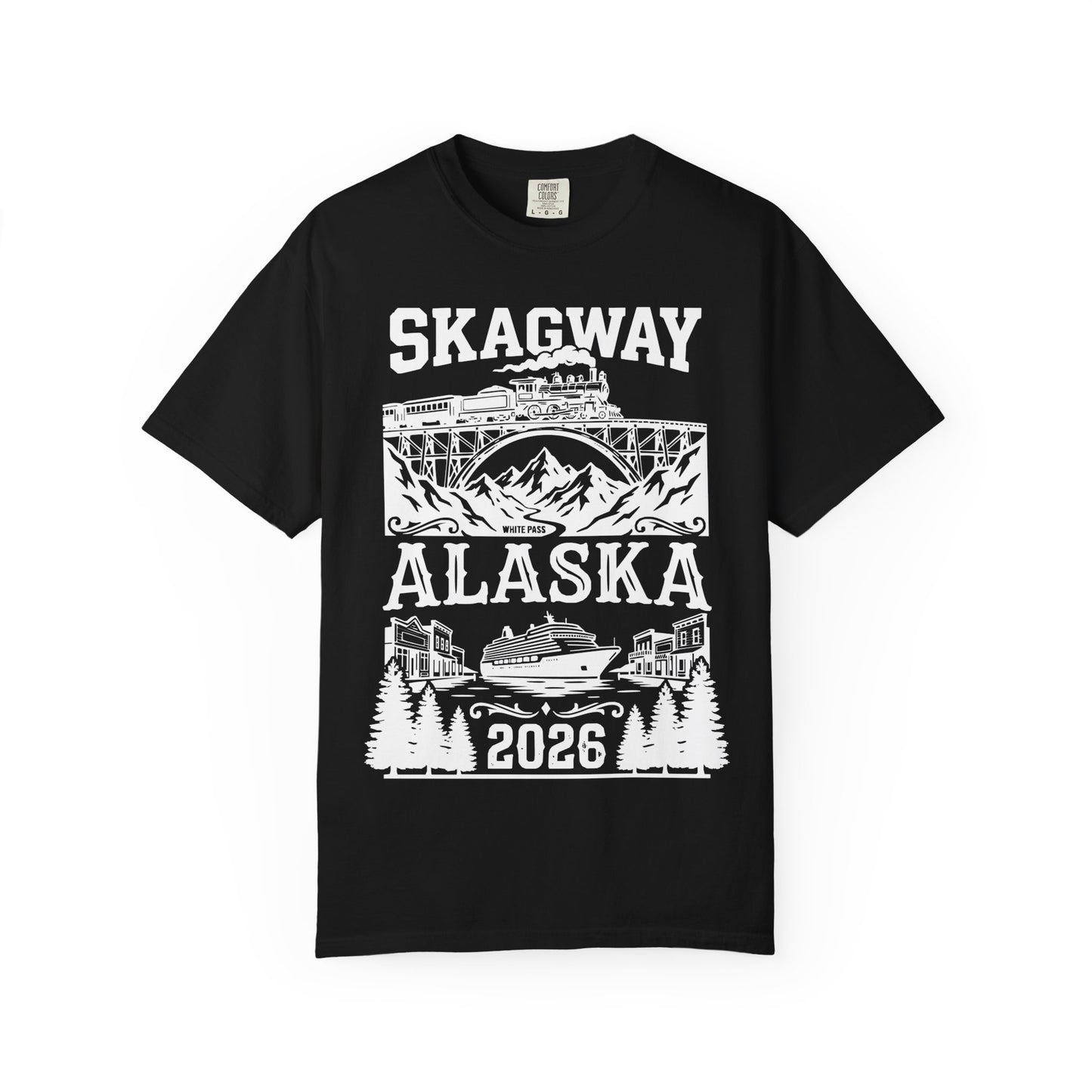 Skagway Alaska Cruise 2026 Shirt with Train and Mountains — Comfort