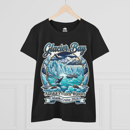 Glacier Bay Alaska Cruise 2026 Wildlife Adventure Souvenir Shirt Ladies Tee - View 3 - Alaska Cruise Shirts