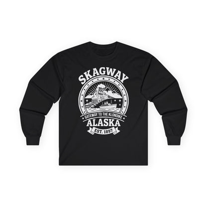 Vintage Skagway Alaska Gateway to the Klondike Souvenir Shirt — Long Sleeve