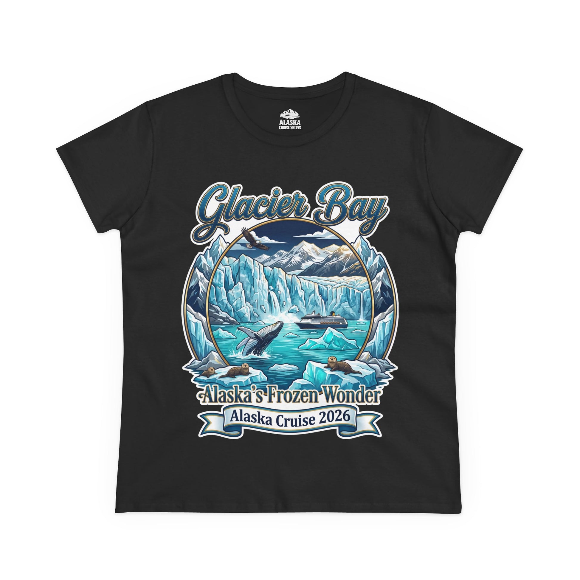 Glacier Bay Alaska Cruise 2026 Wildlife Adventure Souvenir Shirt Ladies Tee - Alaska Cruise Shirts