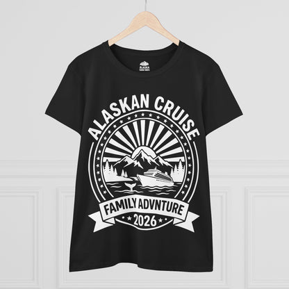 Alaskan Cruise Family Adventure 2026 Vacation Souvenir Shirt — Ladies Tee