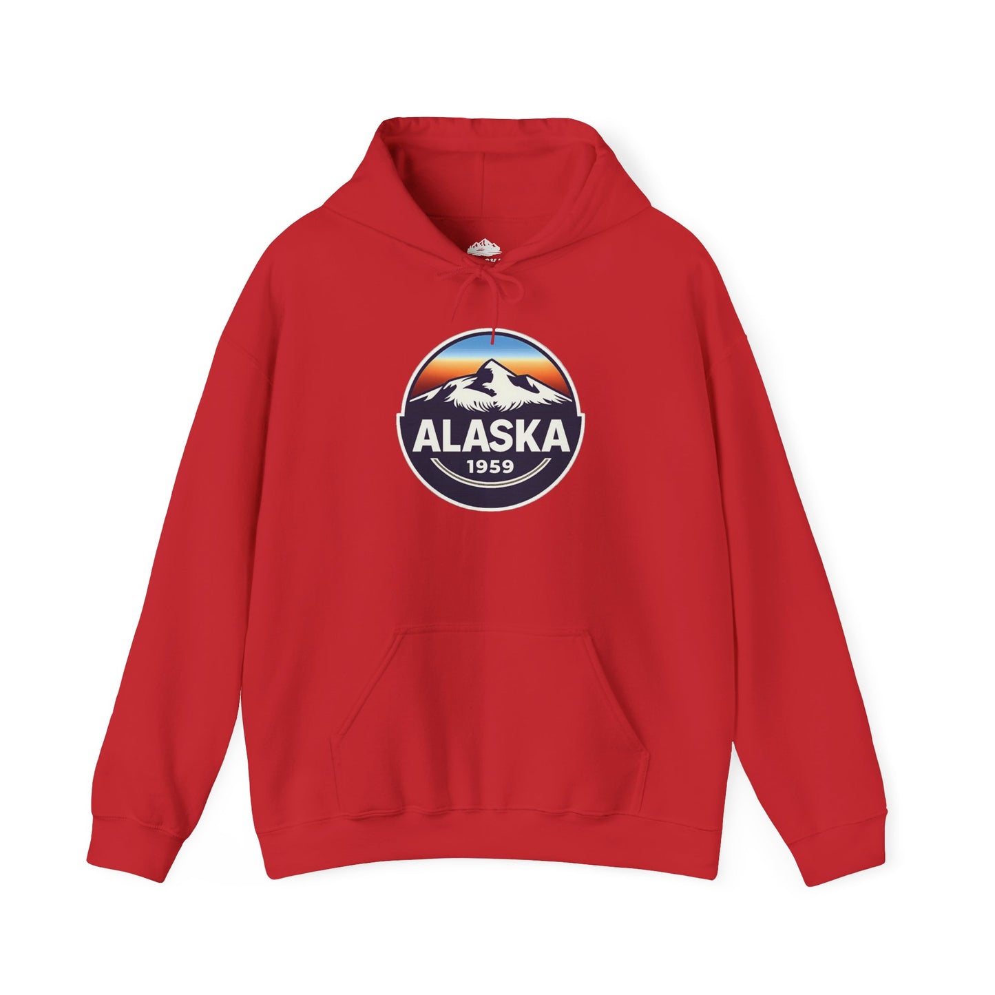 Alaska 1959 Retro Mountain Sunset Badge hoodie Vintage Statehood hoodie — Hoodie