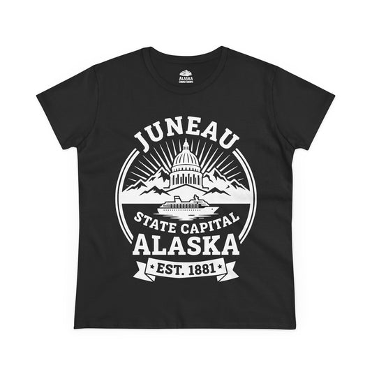 Juneau Alaska State Capital Vintage Cruise Souvenir Shirt — Ladies Tee