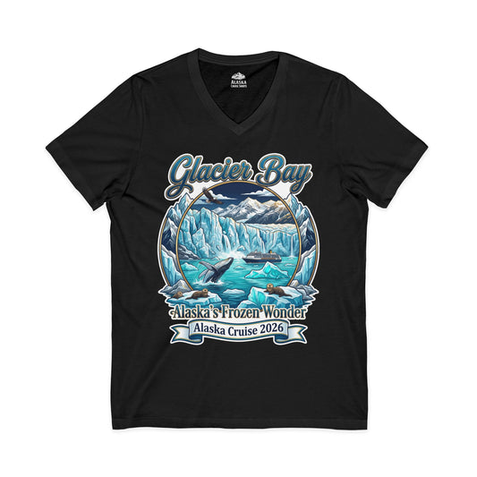 Glacier Bay Alaska Cruise 2026 Wildlife Adventure Souvenir Shirt V-Neck - Alaska Cruise Shirts
