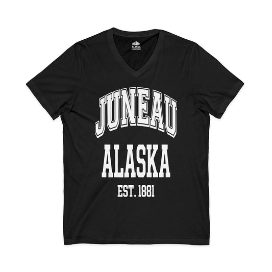 Juneau Alaska Est 1881 Classic Collegiate Souvenir Shirt — V-Neck