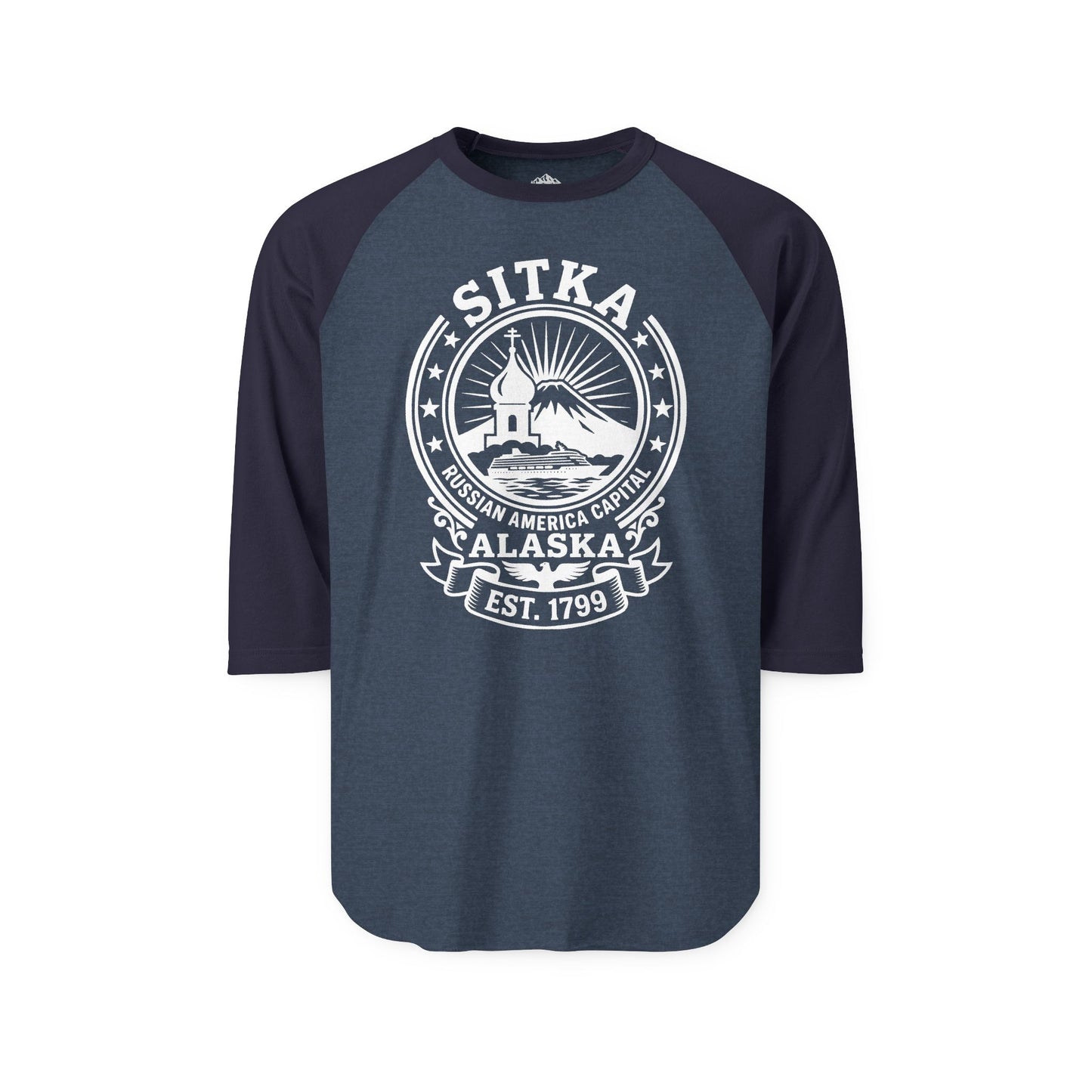 Sitka Alaska Russian America Heritage Cruise T-Shirt Est 1799 — 3/4 Sleeve