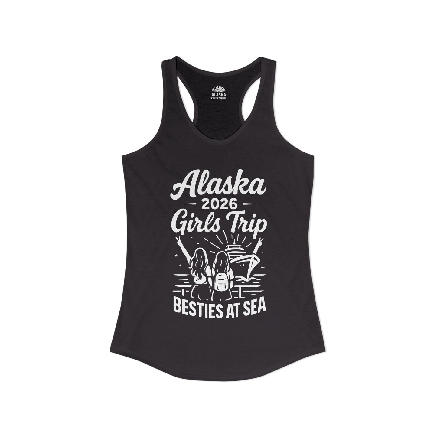 Alaska 2026 Girls Trip Besties At Sea Cruise Friends Shirt — Ladies Tank