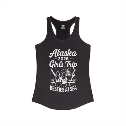 Alaska 2026 Girls Trip Besties At Sea Cruise Friends Shirt — Ladies Tank