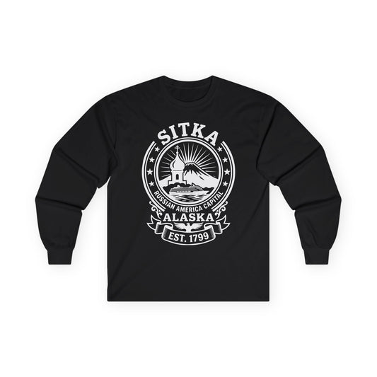 Sitka Alaska Russian America Heritage Cruise T-Shirt Est 1799 — Long Sleeve