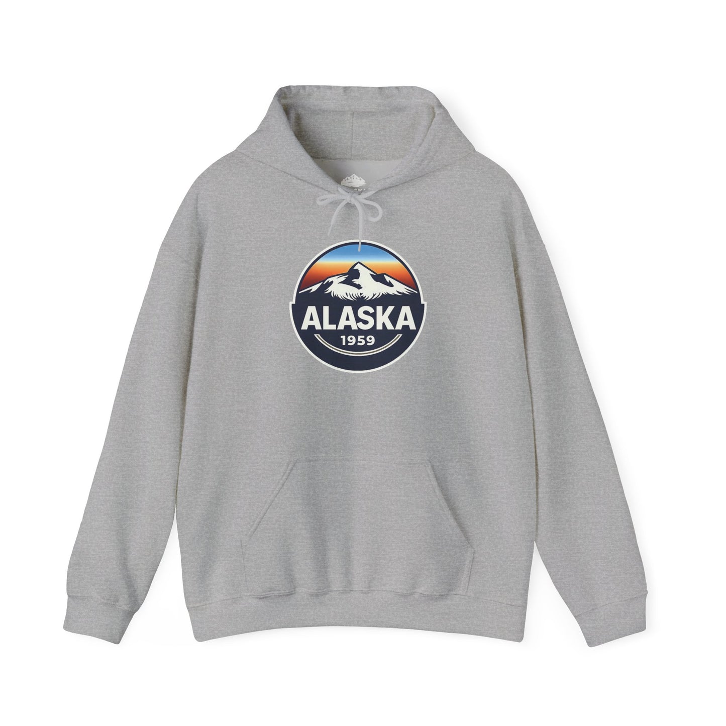 Alaska 1959 Retro Mountain Sunset Badge hoodie Vintage Statehood hoodie — Hoodie