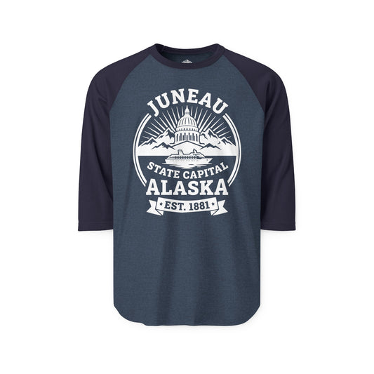 Juneau Alaska State Capital Vintage Cruise Souvenir Shirt — 3/4 Sleeve