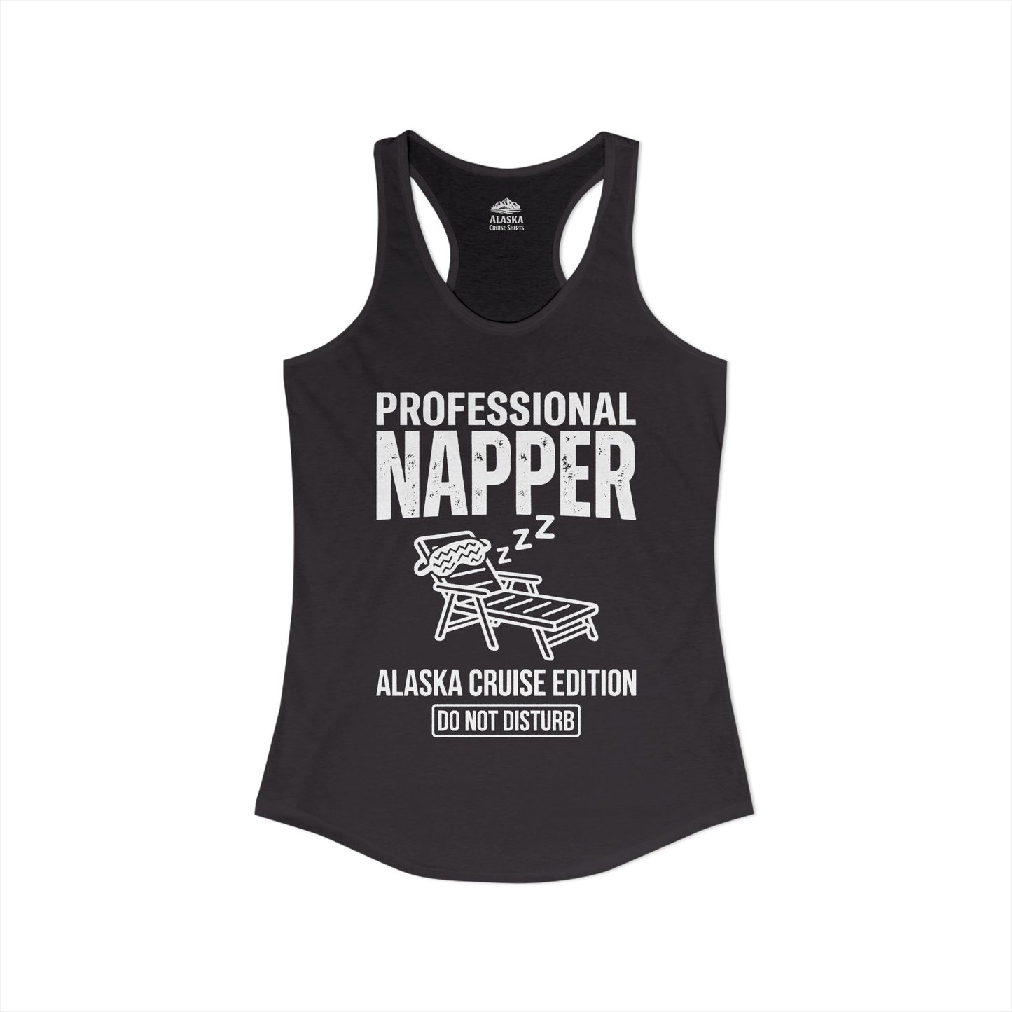 Professional Napper Alaska Cruise Edition Distressed Travel Tee — Ladies Tank