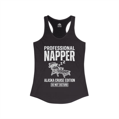 Professional Napper Alaska Cruise Edition Distressed Travel Tee — Ladies Tank