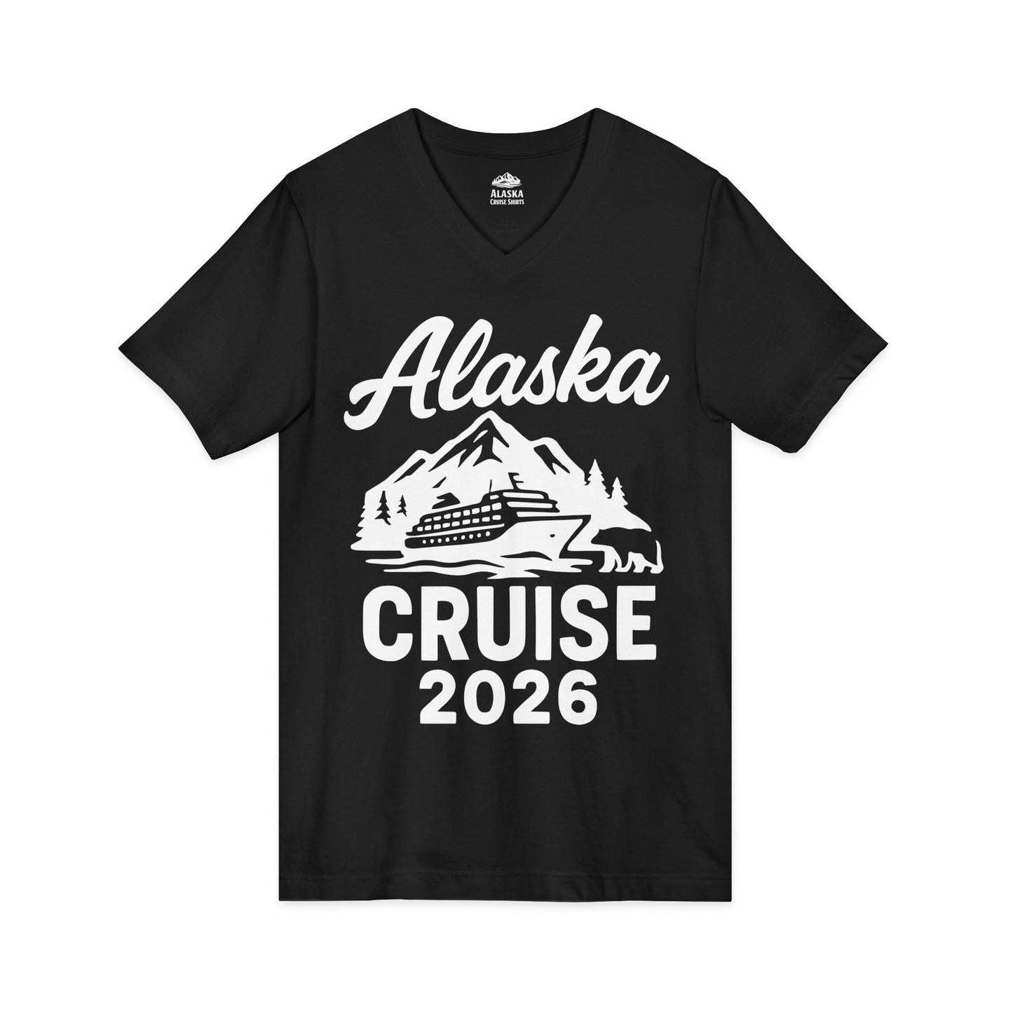 Alaska Cruise 2026 Nature Adventure Souvenir T-Shirt — V-Neck