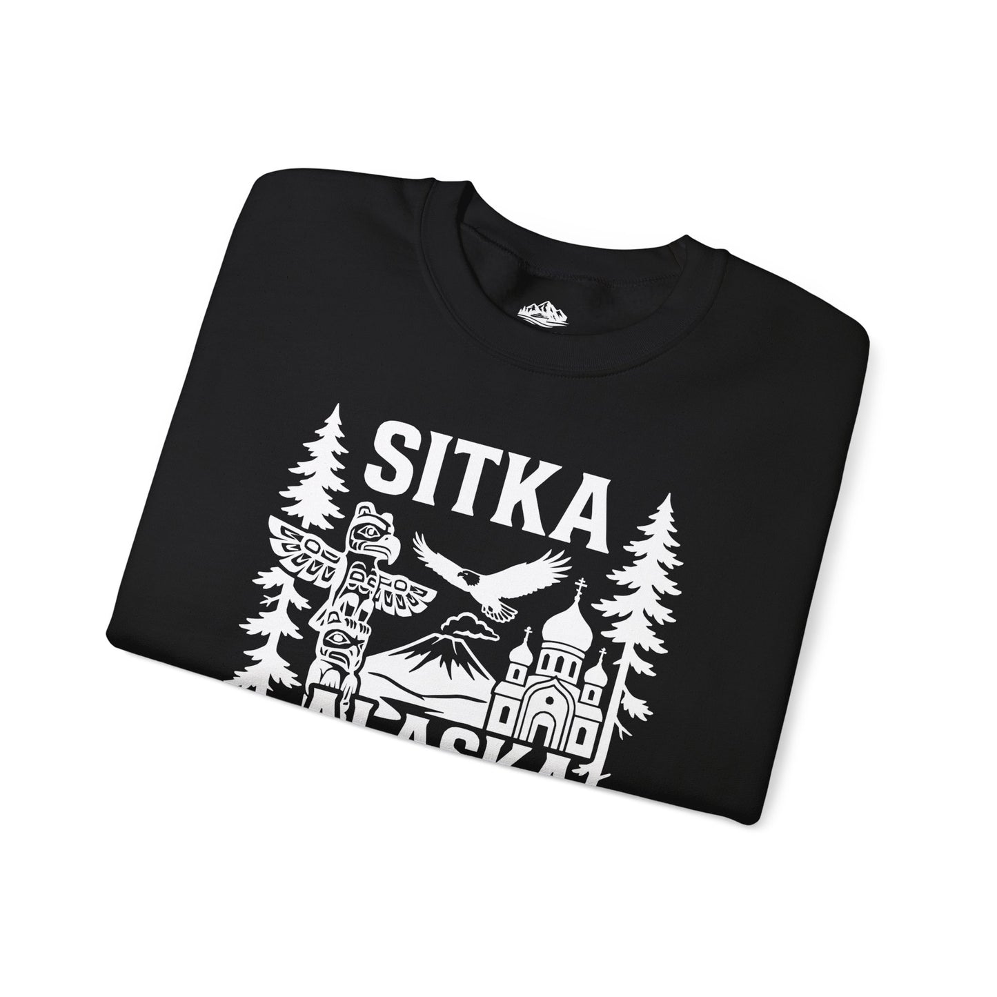 Sitka Alaska Cruise Souvenir Shirt with Totem Poles and Ship 2026 — Sweatshirt