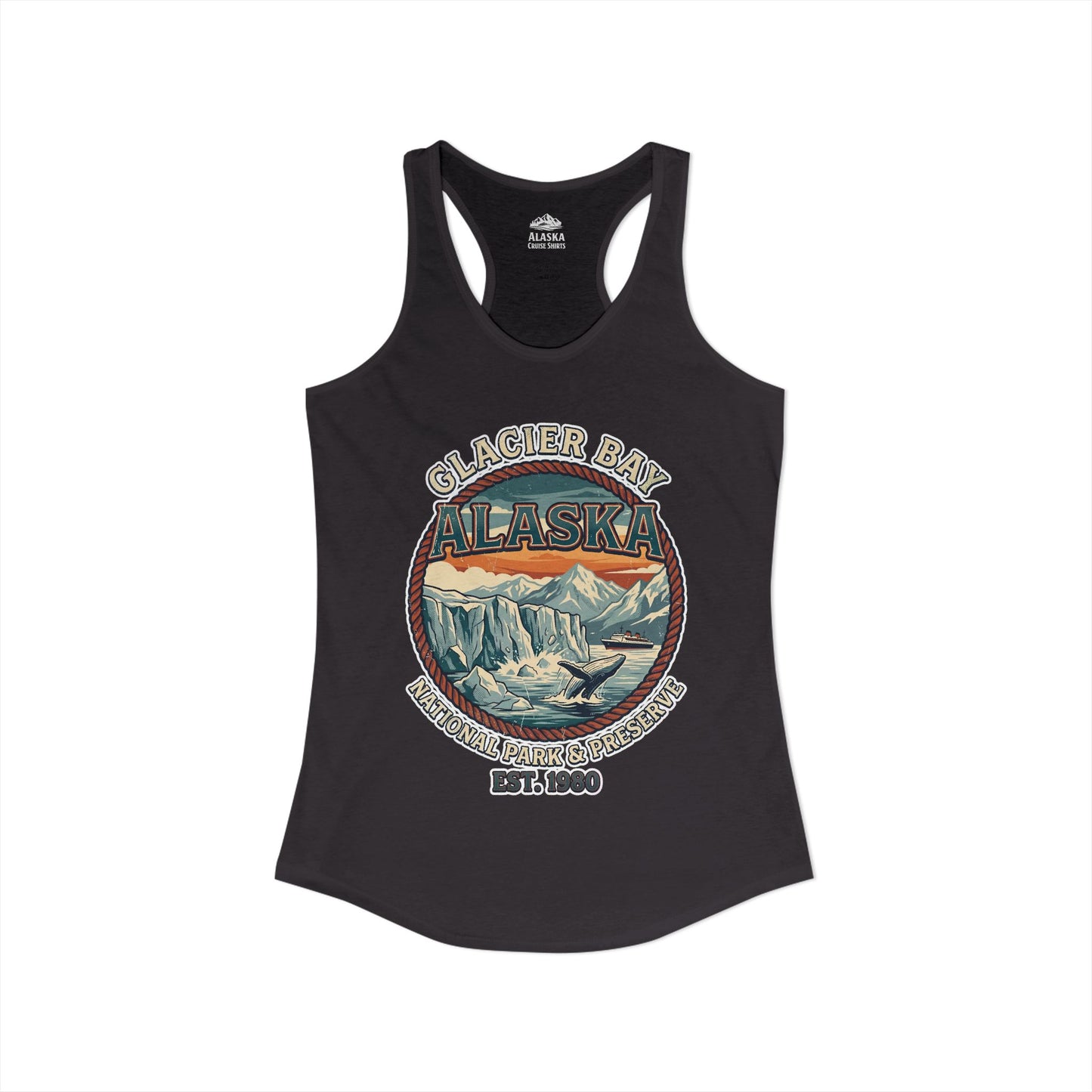 Glacier Bay Alaska National Park Vintage Nature Scene Shirt — Ladies Tank