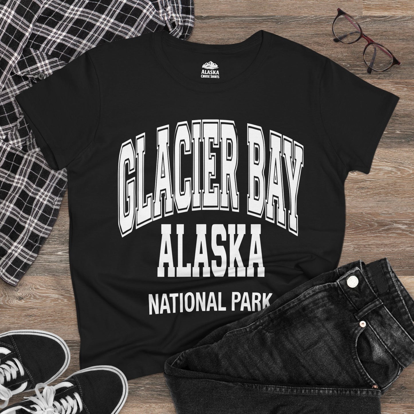 Glacier Bay Alaska National Park Classic Souvenir T-Shirt — Ladies Tee