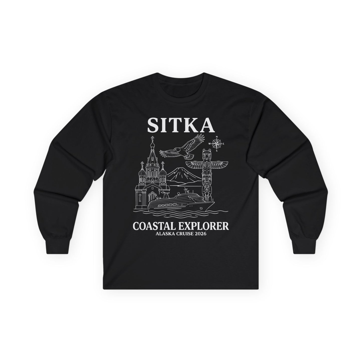 Sitka Coastal Explorer Alaska Cruise 2026 Adventure Shirt — Long Sleeve